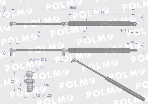 Siłownik tylnej szyby Case 3221531R1 POLMO-37933