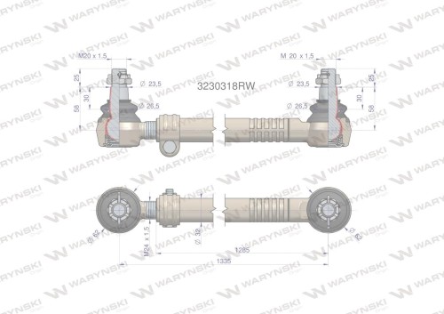 Drążek kierowniczy 1335mm 3230318R WARYŃSKI-15755