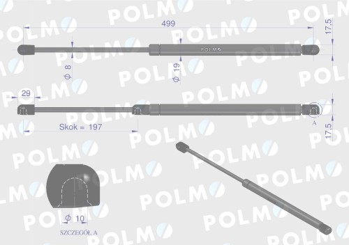 Siłownik drzwi Case 3301488M9 POLMO-37931