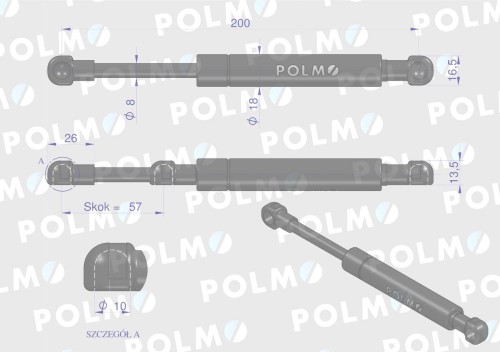 Siłownik drzwi New Holland 44910471 POLMO-39738