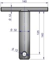 Sworzeń widłaka zaczepu polowego C-360-2528