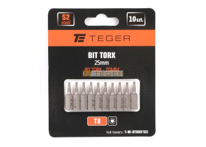 Bit TORX 25 mm/T8 (ZESTAW 10 SZT) / TEGER