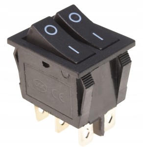 Przełącznik podwójny  16A 250V czarny