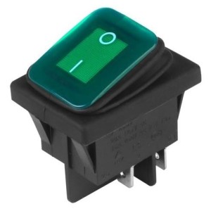 Przełącznik podświetlany  16A 250V zielony