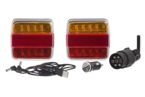 Instalacja zestaw lamp bezprzewodowych LED, kwadratowych, 12V, Li-ion, na magnes, wtyczka 7-pin