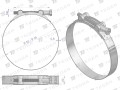 Opaska zaciskowa GBS 52-55 (obejma W2 - stal nierdzewna) szerkość 22mm TEGER ( sprzedawane po 10 )-35053