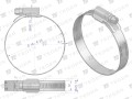 Opaska zaciskowa wzmocniona 16-25 ślimakowa (obejma W2 - stal nierdzewna) szerkość 12mm TEGER ( sprzedawane po 50 )-34834