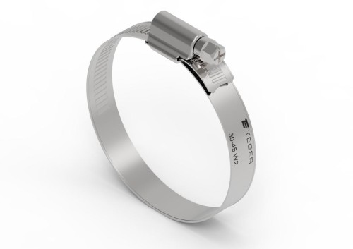 Opaska zaciskowa wzmocniona 30-45 ślimakowa (obejma W2 - stal nierdzewna) szerkość 12mm TEGER ( sprzedawane po 50 )-34842