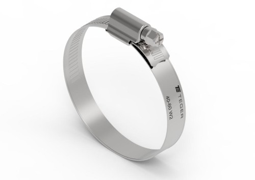 Opaska zaciskowa wzmocniona 40-60 ślimakowa (obejma W2 - stal nierdzewna) szerkość 12mm TEGER ( sprzedawane po 50 )-34848