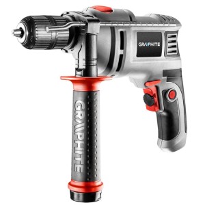 WIERTARKA UDAROWA 650W, UCHWYT SAMOZACISKOWY 13 MM, OBROTY 0-3000 MIN⁻¹, WALIZKA + 10 WIERTEŁ